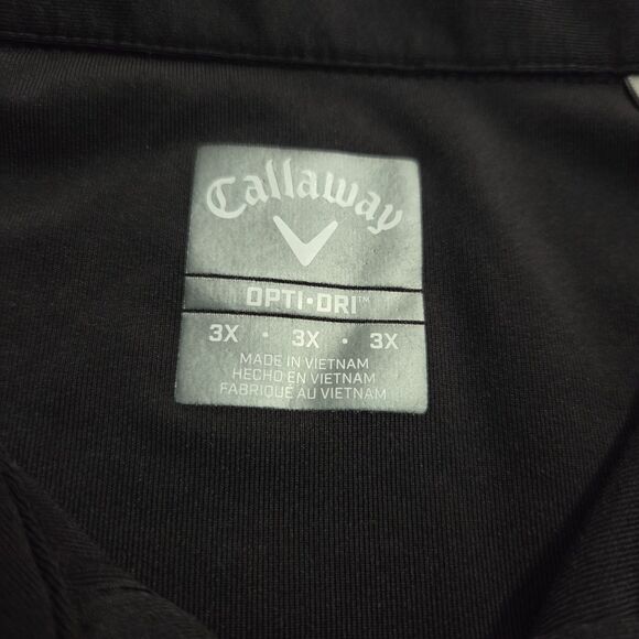 Callaway Polo Shirt Mens 3X Black Opti-Dri Performance Golf Stretch Big - Picture 3 of 7